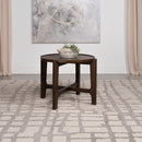 Coaster Furniture Cota 708287 Round Solid Wood End Table - Dark Brown IMAGE 2