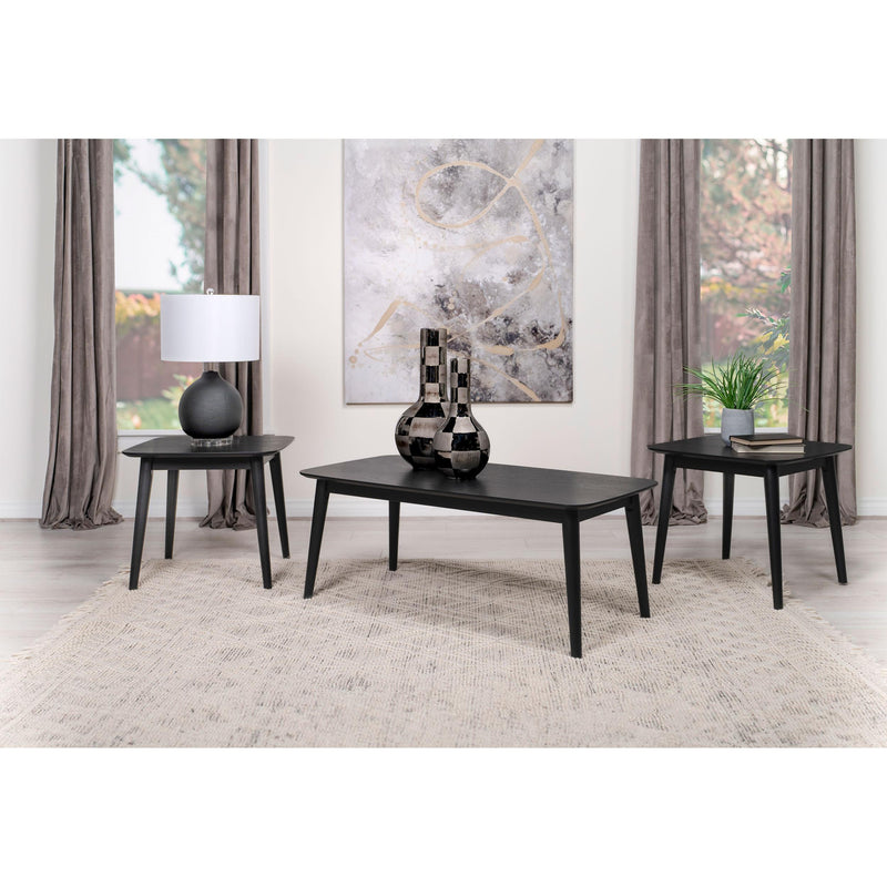 Coaster Furniture Radley 708490 3-piece Rectangular Coffee Table Set - Black IMAGE 2