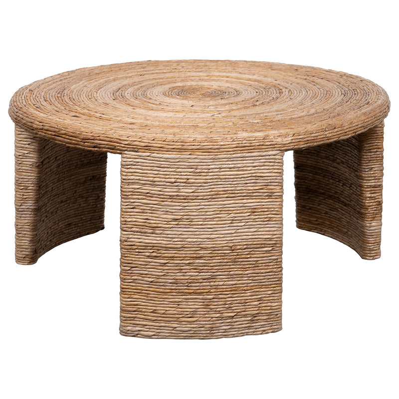 Coaster Furniture Artina 708508 Woven Rattan Round Coffee Table - Natural Brown IMAGE 3