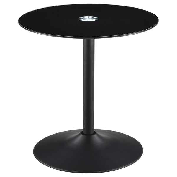 Coaster Furniture Ganso 709687 Round Metal End Table With Tempered Glass Top - Black IMAGE 1