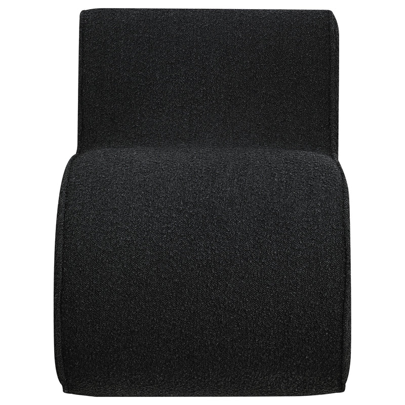 Coaster Furniture Ronea 903155 Boucle Upholstered Armless Curved Chair - Charcoal IMAGE 3