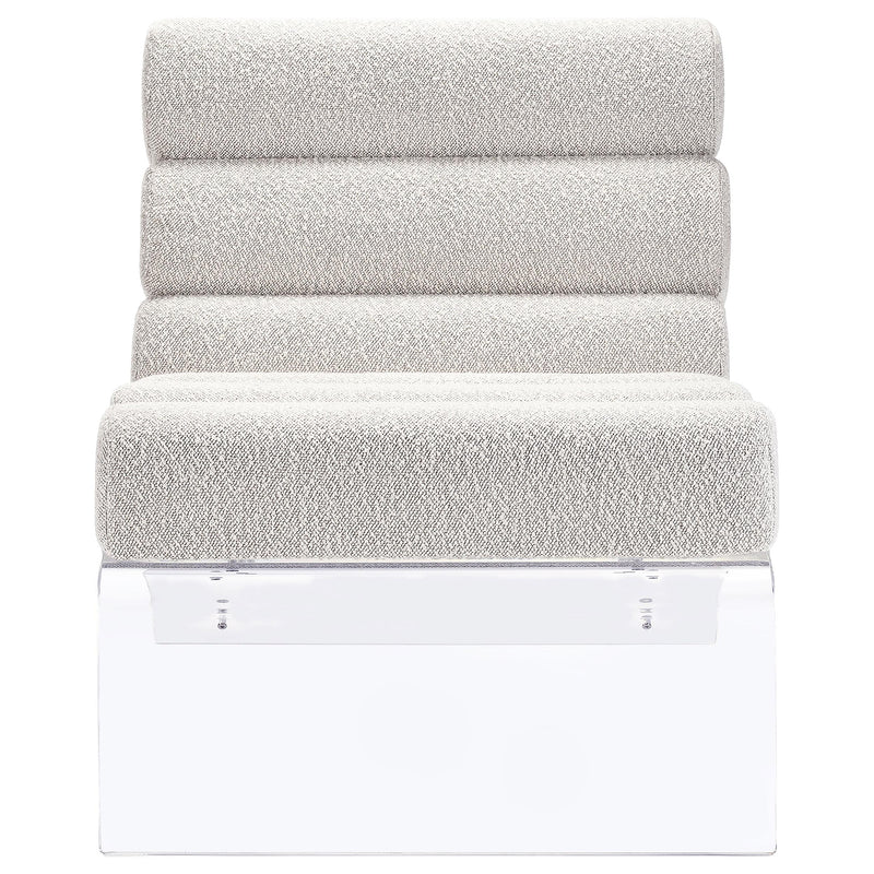 Coaster Furniture Serreta 903161 Boucle Upholstered Armless Acrylic Chair - Ivory IMAGE 3