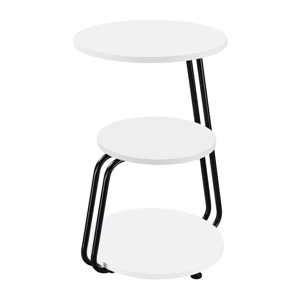 Coaster Furniture Hilly 930071 3-tier Round Accent Side Table - White and Black IMAGE 1