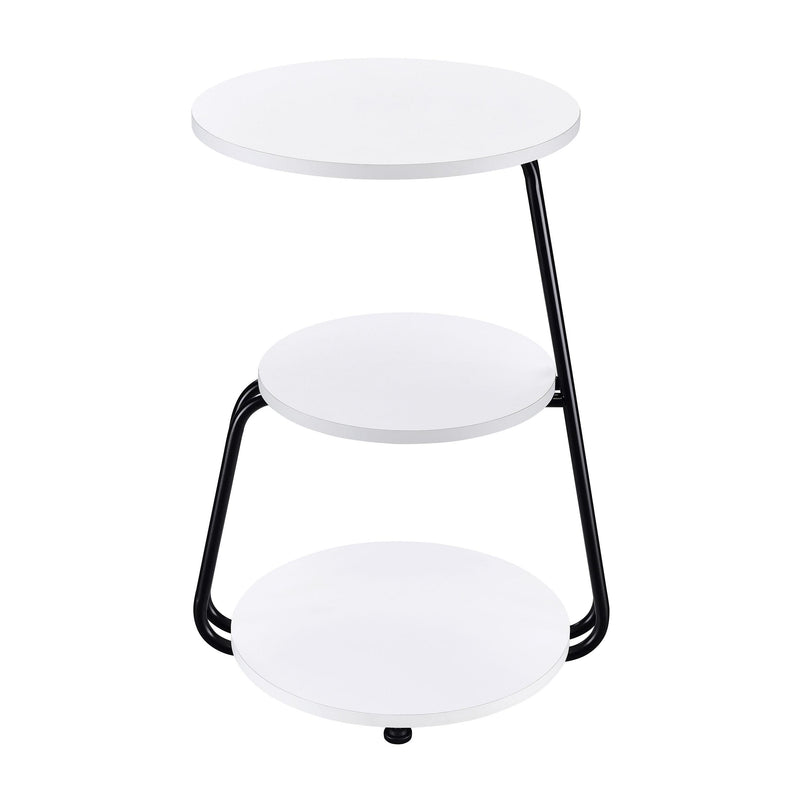 Coaster Furniture Hilly 930071 3-tier Round Accent Side Table - White and Black IMAGE 3