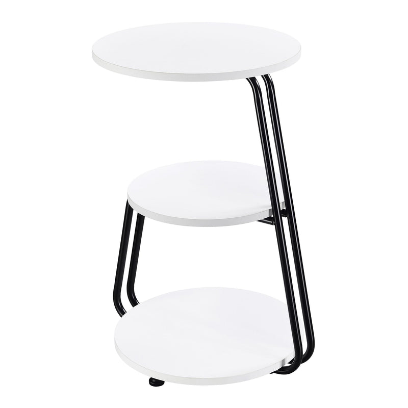 Coaster Furniture Hilly 930071 3-tier Round Accent Side Table - White and Black IMAGE 4