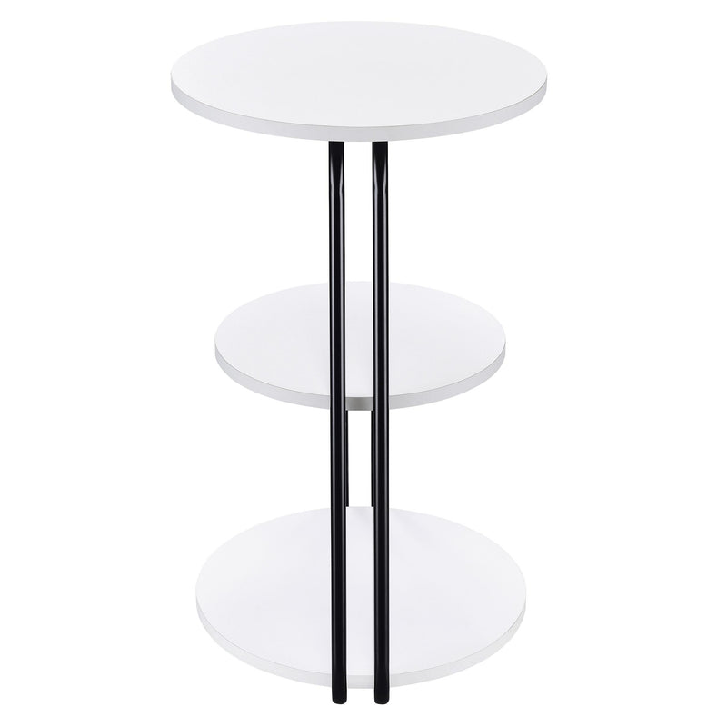 Coaster Furniture Hilly 930071 3-tier Round Accent Side Table - White and Black IMAGE 5