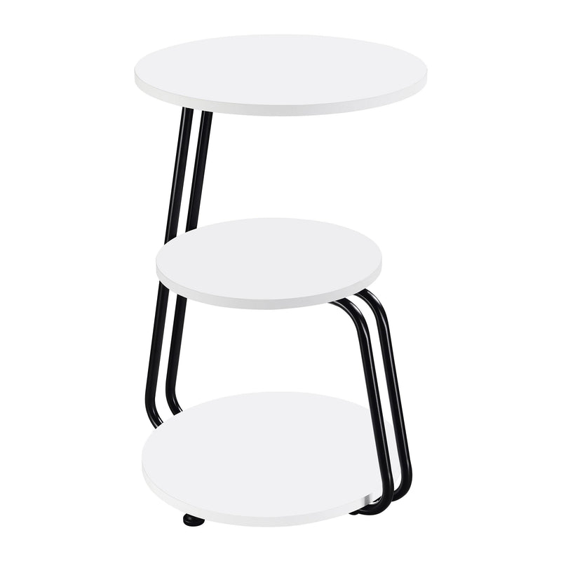 Coaster Furniture Hilly 930071 3-tier Round Accent Side Table - White and Black IMAGE 8