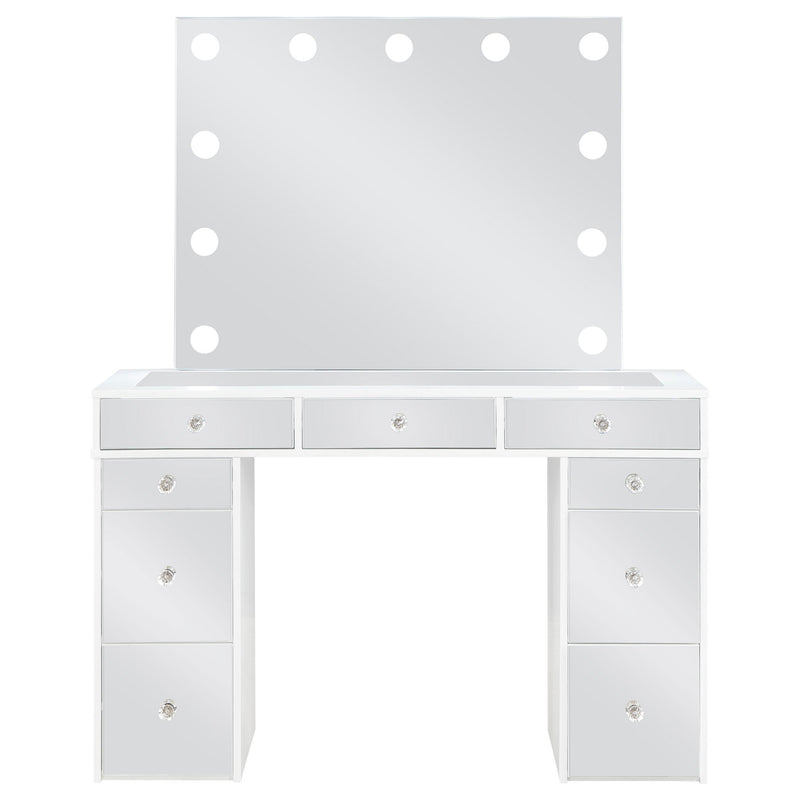 Coaster Furniture Regina 930245 Makeup Vanity Table Set with Lighting - White IMAGE 4