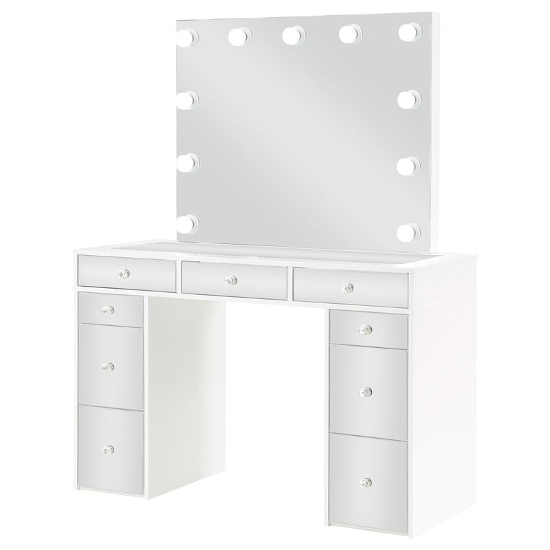 Coaster Furniture Regina 930245 Makeup Vanity Table Set with Lighting - White IMAGE 5