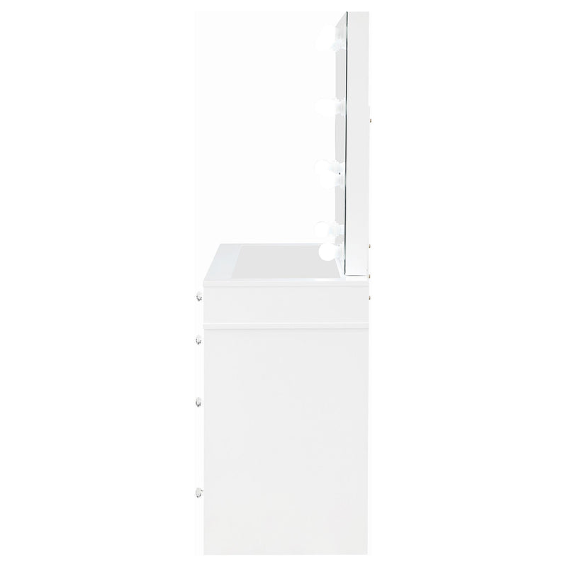 Coaster Furniture Regina 930245 Makeup Vanity Table Set with Lighting - White IMAGE 6