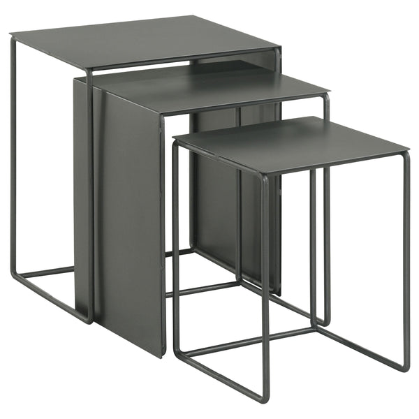 Coaster Furniture Imez 930250 3-piece Rectangular Metal Nesting Table Set - Grey IMAGE 1