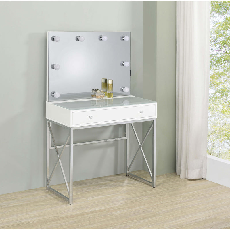 Coaster Furniture Eliza 936164 Vanity Set with Lighting & Stool - White and Chrome IMAGE 6