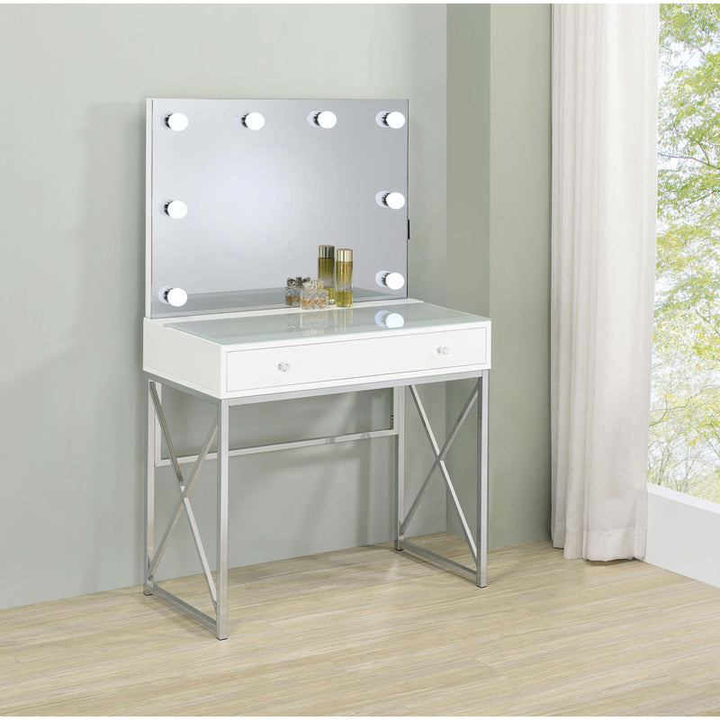 Coaster Furniture Eliza 936164 Vanity Set with Lighting & Stool - White and Chrome IMAGE 7