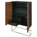 Coaster Furniture Borman 950318 2-door Home Bar Cabinet Wine Storage - Walnut and Black IMAGE 10