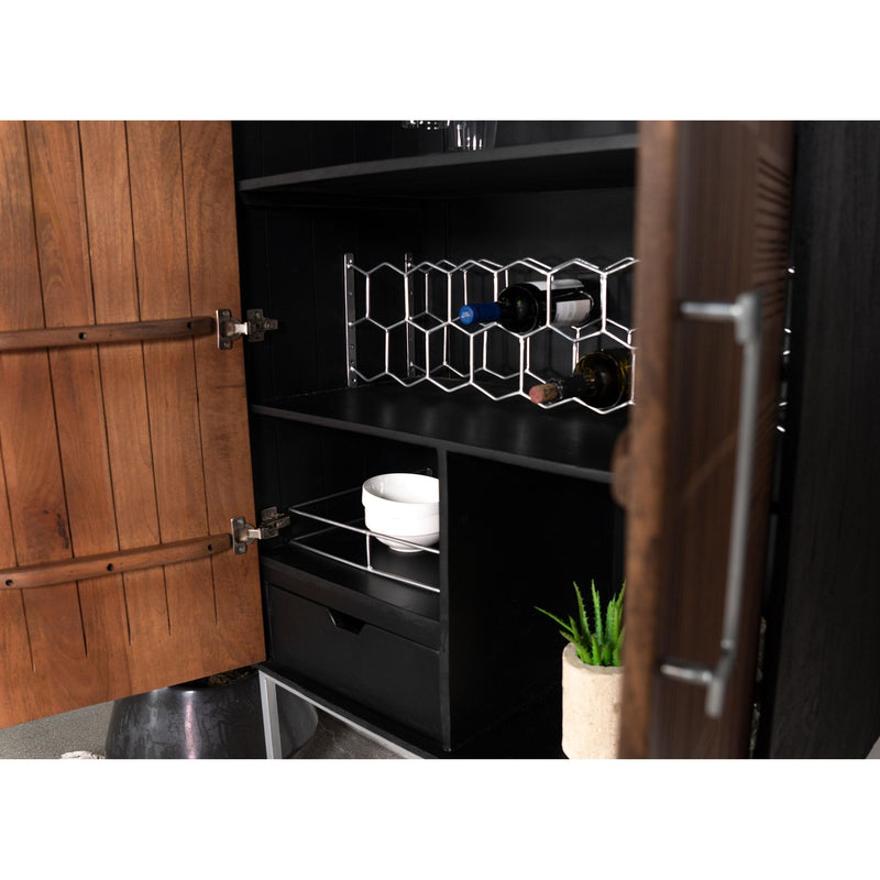 Coaster Furniture Borman 950318 2-door Home Bar Cabinet Wine Storage - Walnut and Black IMAGE 11