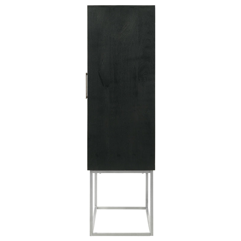 Coaster Furniture Borman 950318 2-door Home Bar Cabinet Wine Storage - Walnut and Black IMAGE 8