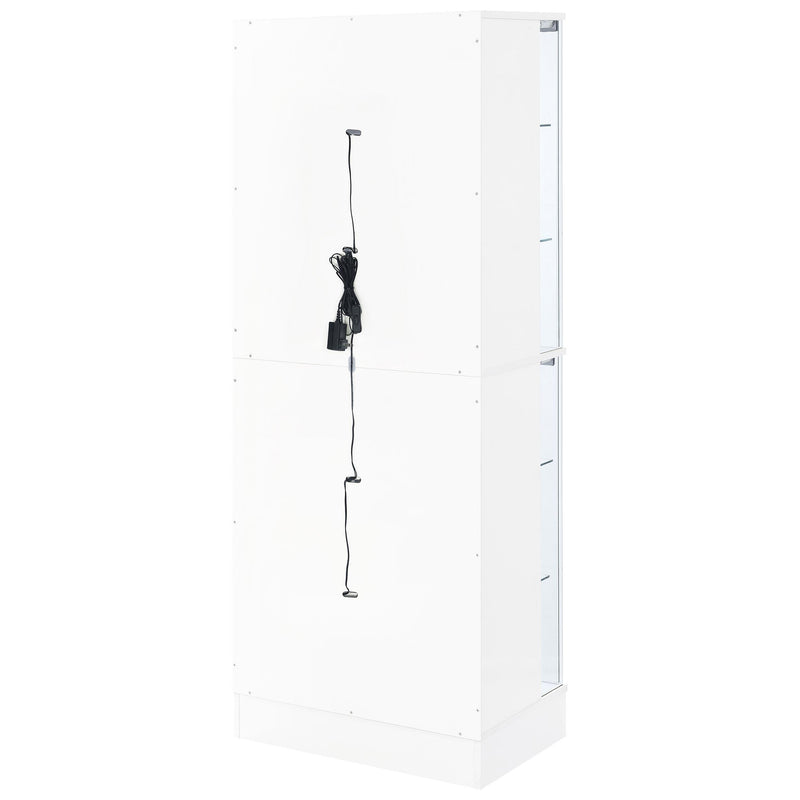 Coaster Furniture Cabra 950397 4-door LED Curio Display Cabinet - White High Gloss IMAGE 9