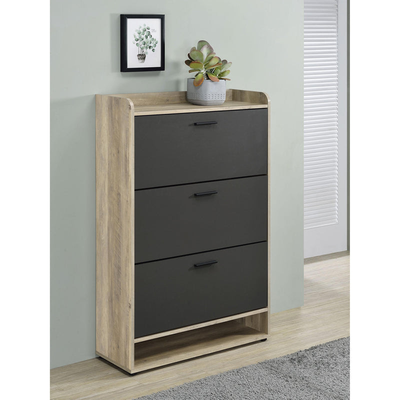 Coaster Furniture Denia 950404 3-tier Engineered Wood Shoe Cabinet - Grey IMAGE 2