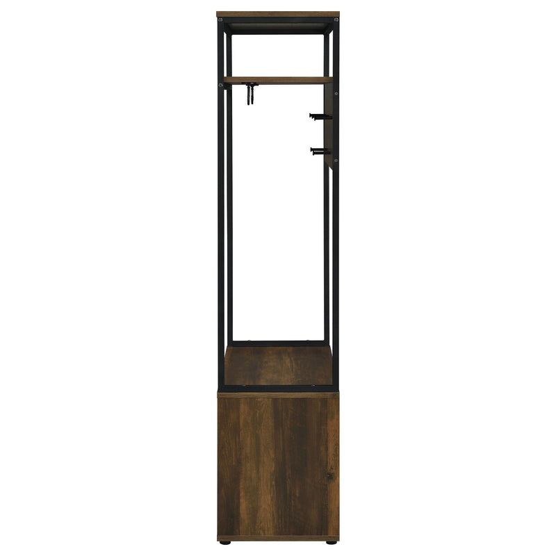 Coaster Furniture Quincy 980006 2-door Coat Rack Hall Tree Storage Bench - Dark Pine IMAGE 6