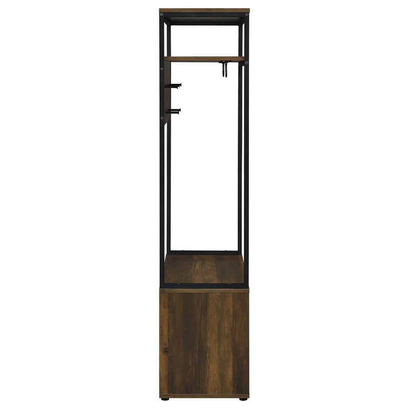 Coaster Furniture Quincy 980006 2-door Coat Rack Hall Tree Storage Bench - Dark Pine IMAGE 8