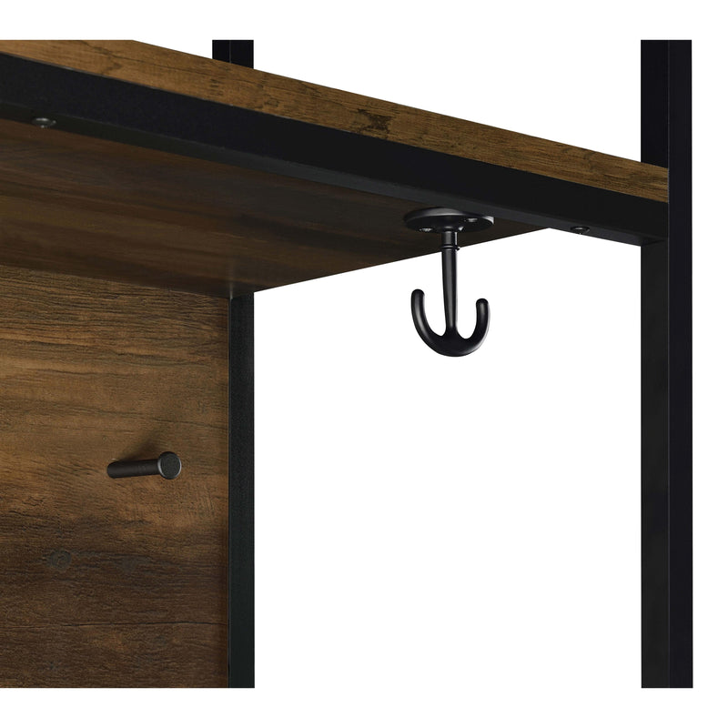 Coaster Furniture Quincy 980006 2-door Coat Rack Hall Tree Storage Bench - Dark Pine IMAGE 9