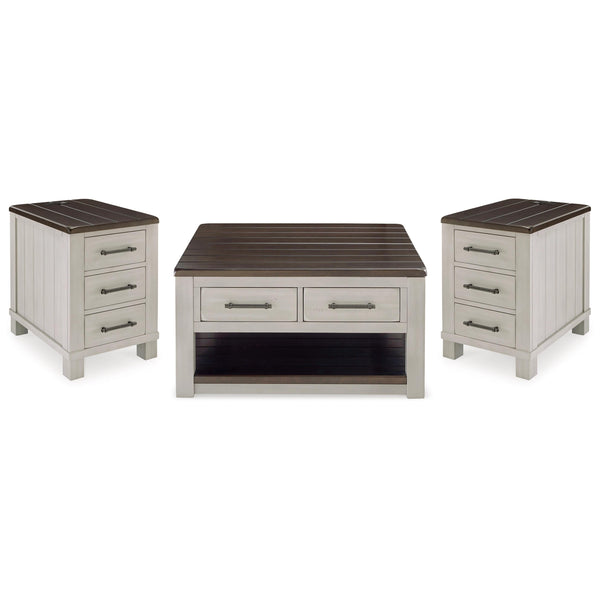 Signature Design by Ashley Darborn T796T1 Lift-top Coffee Table and 2 Chairside End Tables IMAGE 1