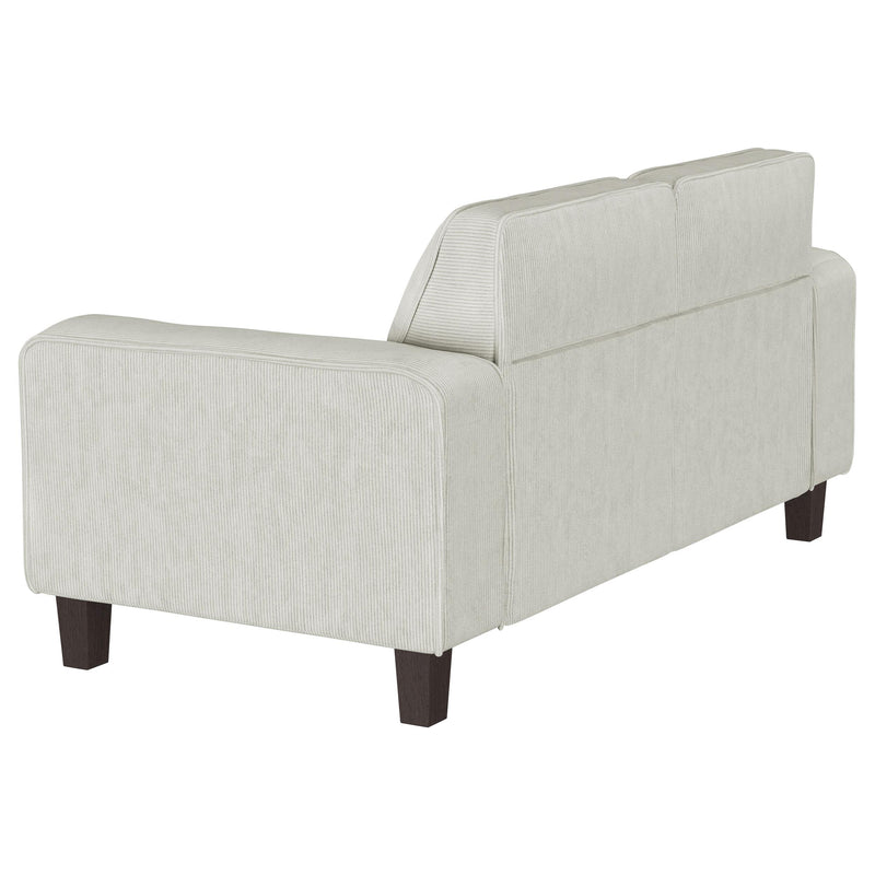 Coaster Furniture Deerhurst 509648 Upholstered Track Arm Tufted Loveseat - Greige IMAGE 5