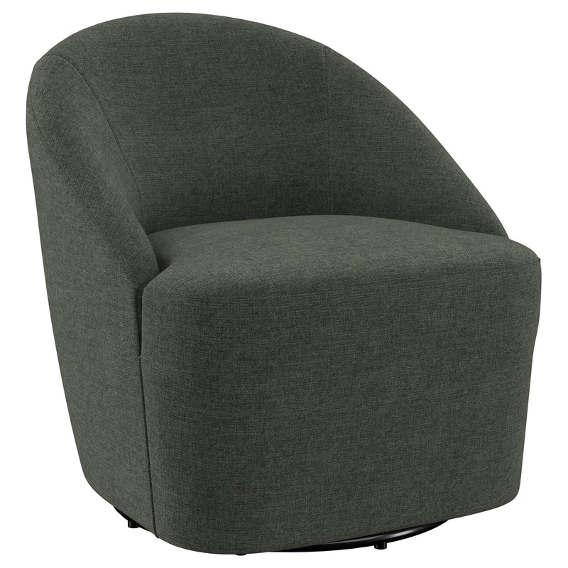 Coaster Furniture Leon 903075 Upholstered Barrel Accent Swivel Chair - Hunter Green IMAGE 1