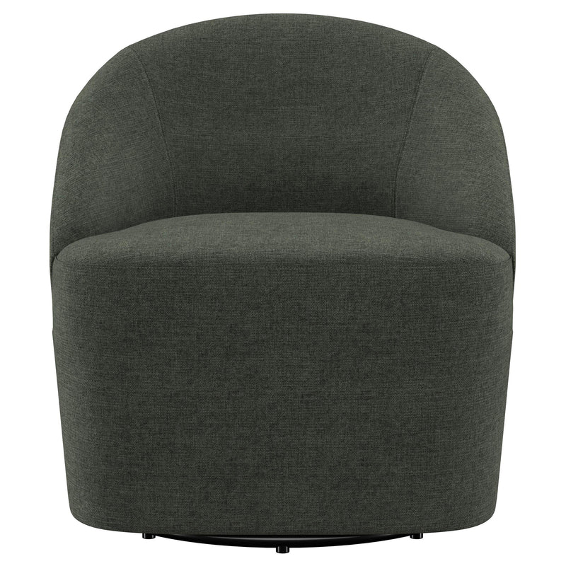 Coaster Furniture Leon 903075 Upholstered Barrel Accent Swivel Chair - Hunter Green IMAGE 2