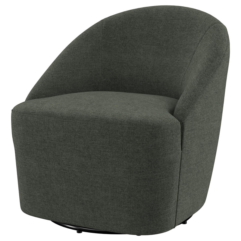 Coaster Furniture Leon 903075 Upholstered Barrel Accent Swivel Chair - Hunter Green IMAGE 3
