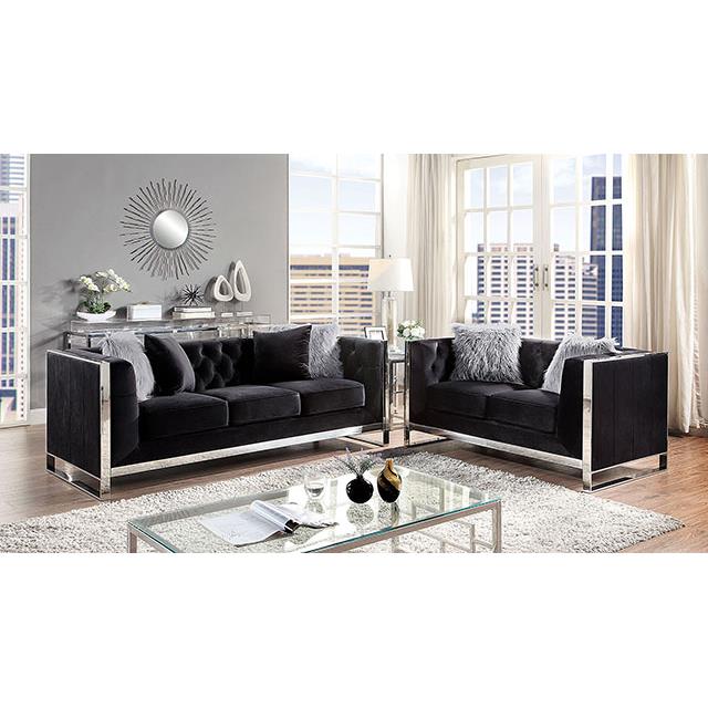 Furniture of America Evadne CM6748BK-LV Loveseat IMAGE 2