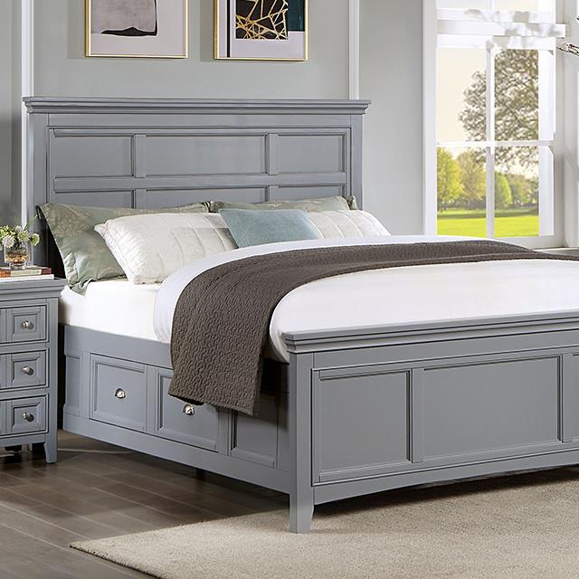  Furniture of America Castlile CM7413GY-EK King Bed IMAGE 1