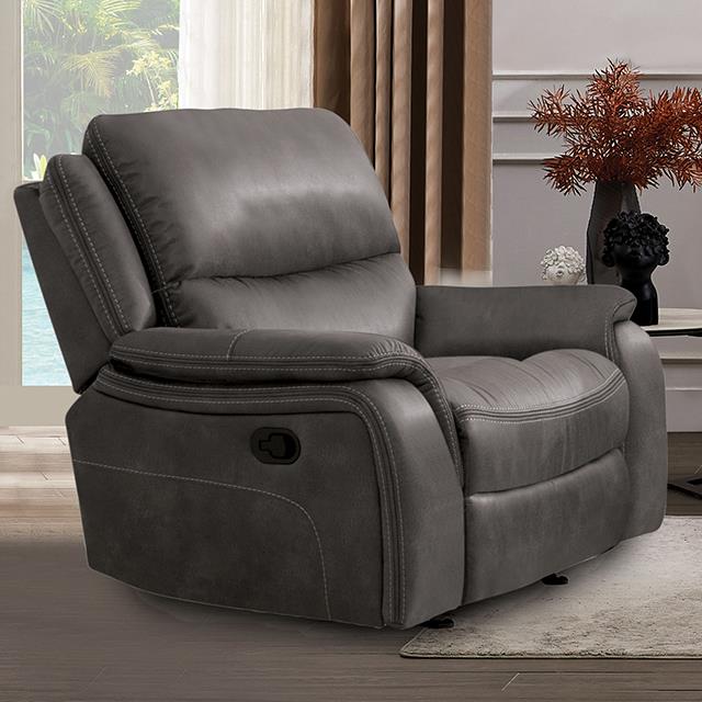 Furniture of America Henricus CM9911DG-CH Glider Recliner IMAGE 1