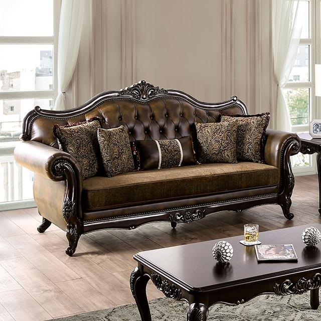 Furniture of America Ensenada FM65003BR-SF Sofa IMAGE 1