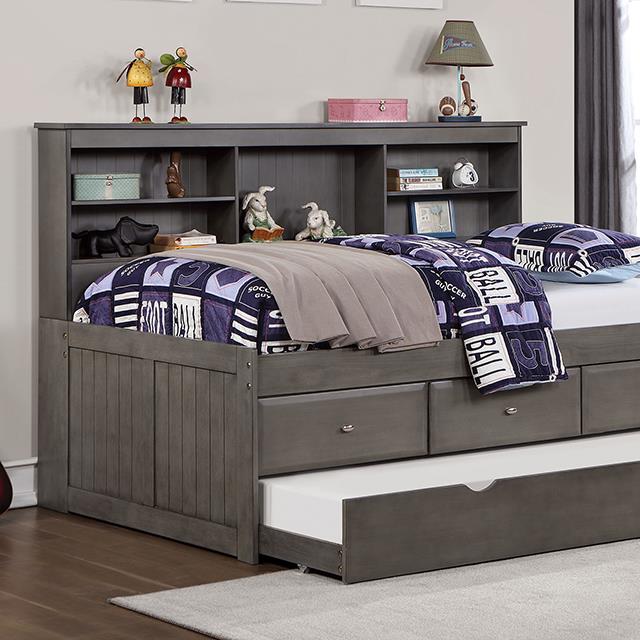  Furniture of America Tibalt FOA7466GY-F Full Bed w/ Trundle IMAGE 1