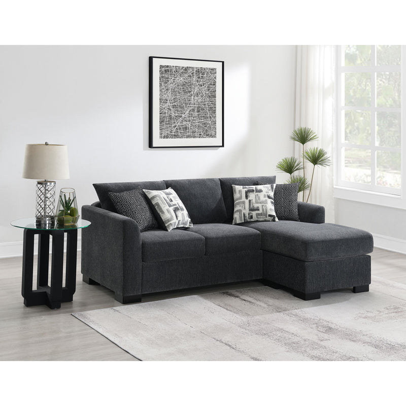 Coaster Furniture Storey 504777 Upholstered Sleeper Sectional Chaise Sofa - Dark Grey IMAGE 14