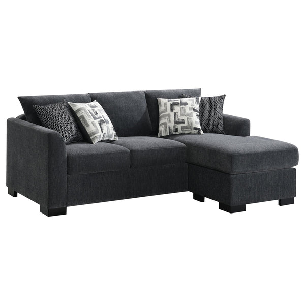 Coaster Furniture Storey 504777 Upholstered Sleeper Sectional Chaise Sofa - Dark Grey IMAGE 1