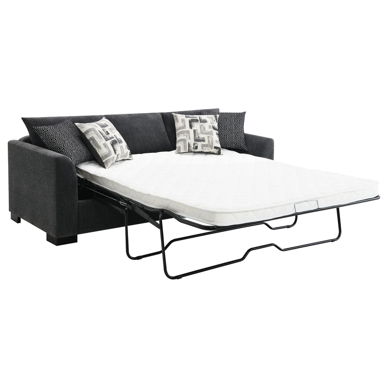 Coaster Furniture Storey 504777 Upholstered Sleeper Sectional Chaise Sofa - Dark Grey IMAGE 3