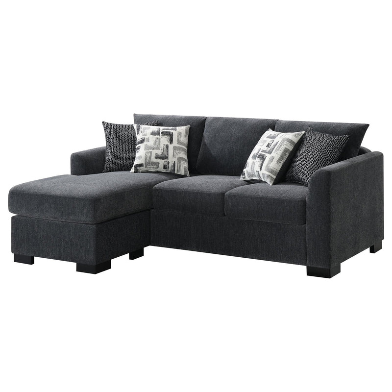 Coaster Furniture Storey 504777 Upholstered Sleeper Sectional Chaise Sofa - Dark Grey IMAGE 4