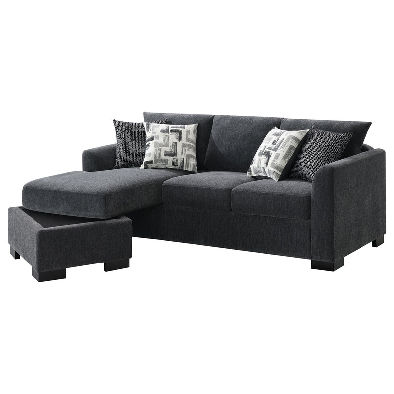 Coaster Furniture Storey 504777 Upholstered Sleeper Sectional Chaise Sofa - Dark Grey IMAGE 5