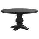 Coaster Furniture Florence 115530 Round 60-inch Pedestal Base Dining Table - Black IMAGE 3