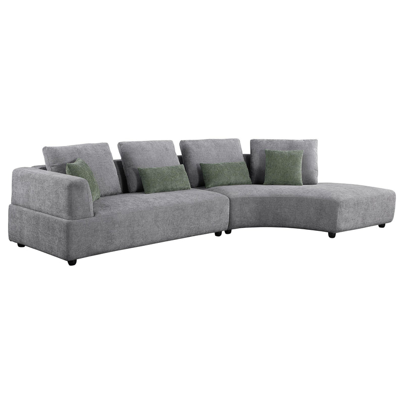 Coaster Furniture Toscano 504075 134-inch Upholstered Sectional Sofa - Grey IMAGE 1