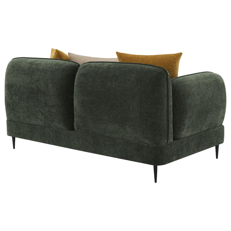 Coaster Furniture Jade 509132 Chenille Upholstered Modern Track Arm Loveseat - Green IMAGE 6