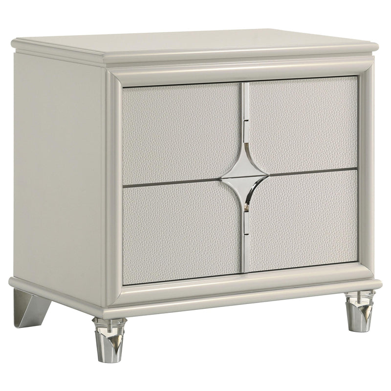 Coaster Furniture Olivia 224952 2-Drawer Nightstand Bedside Table - Pearl White IMAGE 1