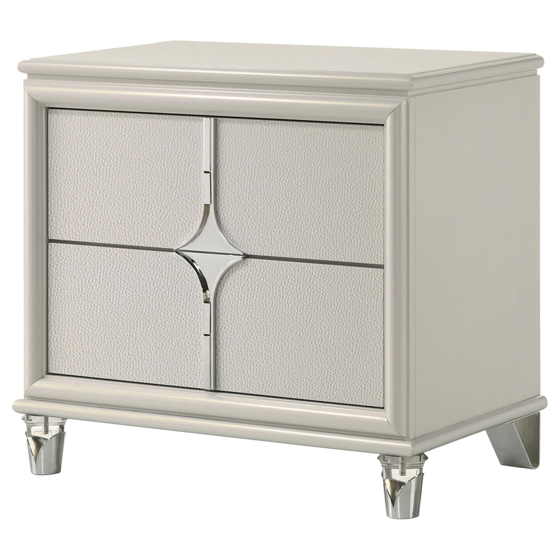Coaster Furniture Olivia 224952 2-Drawer Nightstand Bedside Table - Pearl White IMAGE 4