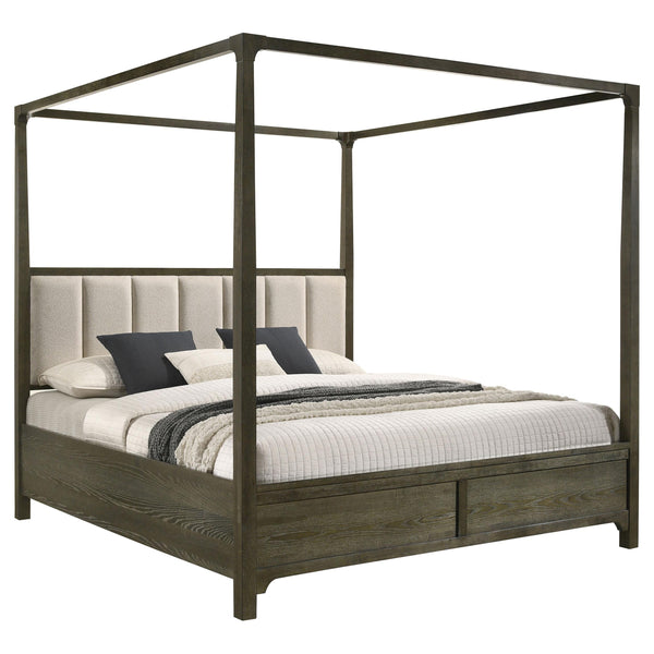 Coaster Furniture Gran Park 224931KE Eastern King Canopy Bed - Dark Cocoa IMAGE 1