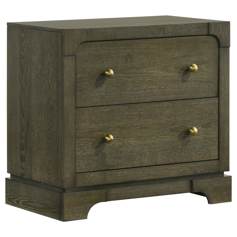 Coaster Furniture Gran Park 224932 2-Drawer Nightstand Bedside Table - Dark Cocoa IMAGE 1
