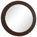 Coaster Furniture Dexter 961463 40 x 40 Inch Round Reeding Frame Wall Mirror - Brown IMAGE 1