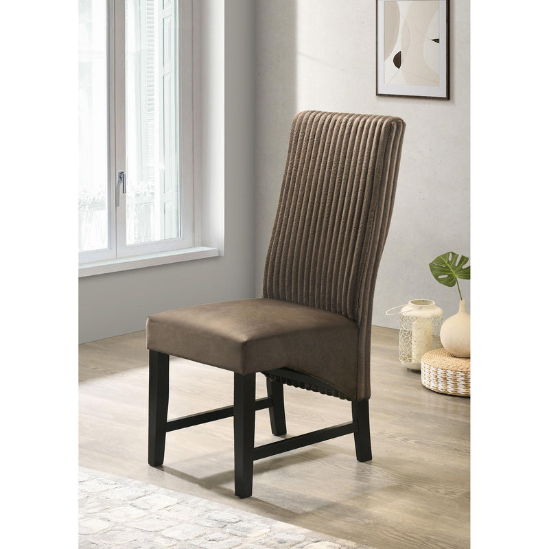 Coaster Furniture Barrand 106388 Upholstered Dining Side Chair - Chocolate IMAGE 2