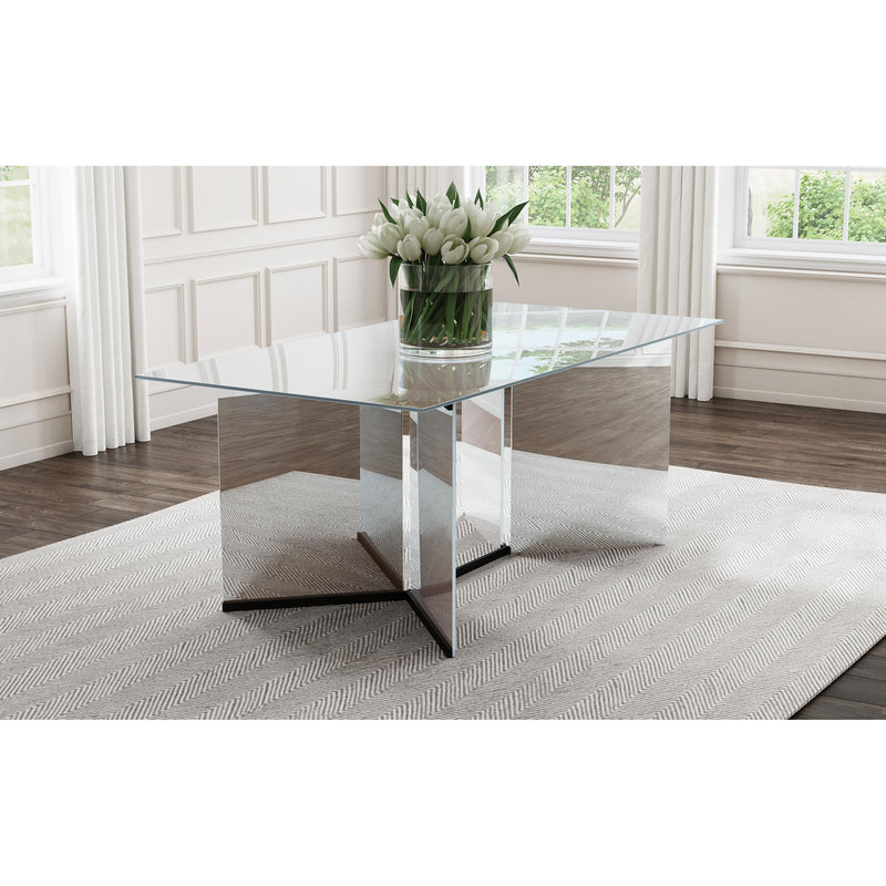 Coaster Furniture Emery 108091 76-inch Rectangular Mirrored Dining Table - Silver IMAGE 10